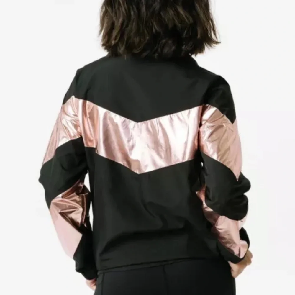 ZYIA ACTIVE NWT PINK SHINE BLOCK ZIP DOWN JACKET EXTRA SMALL BLACK - Picture 3 of 13